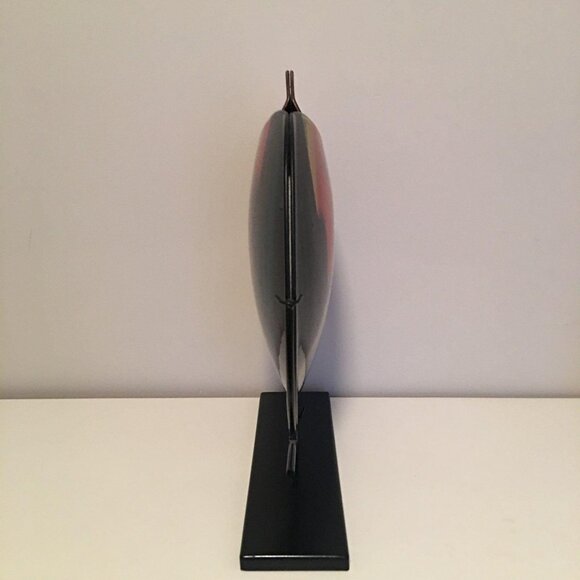 Hand-Painted Abstract Glass Decorative Vase With Stand - Picture 2 of 6